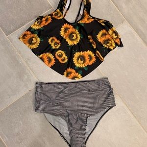 Sunflower high waisted 2 piece swimsuit
